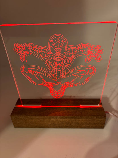 LED Acrylic Character Sign Night Light Room Decoration Spiderman