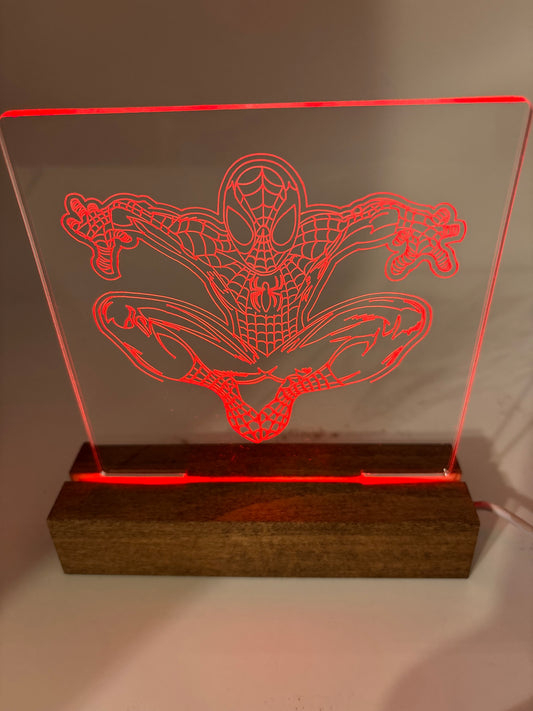 LED Acrylic Character Sign Night Light Room Decoration Spiderman