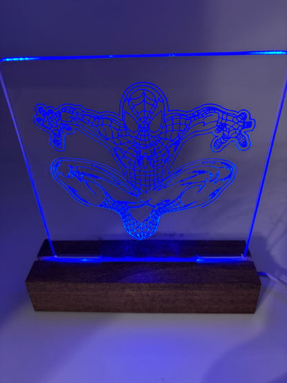 LED Acrylic Character Sign Night Light Room Decoration Spiderman