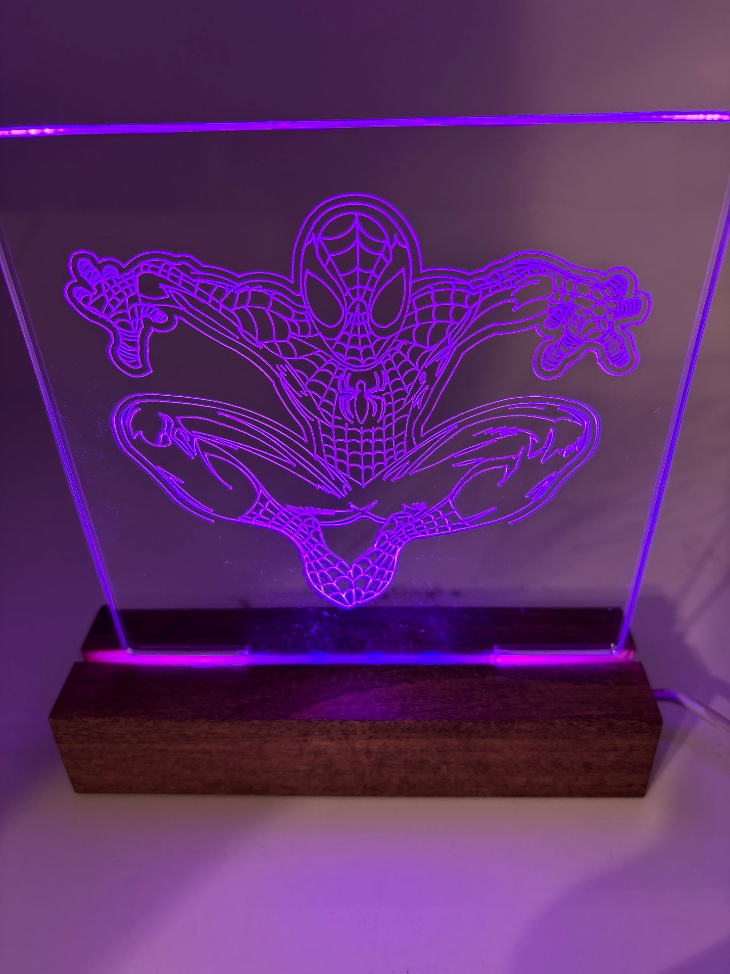 LED Acrylic Character Sign Night Light Room Decoration Spiderman