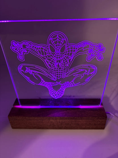 LED Acrylic Character Sign Night Light Room Decoration Spiderman