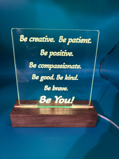 LED Acrylic Affirmations Boys' and Girls' Room Decoration