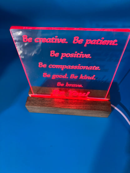 LED Acrylic Affirmations Boys' and Girls' Room Decoration