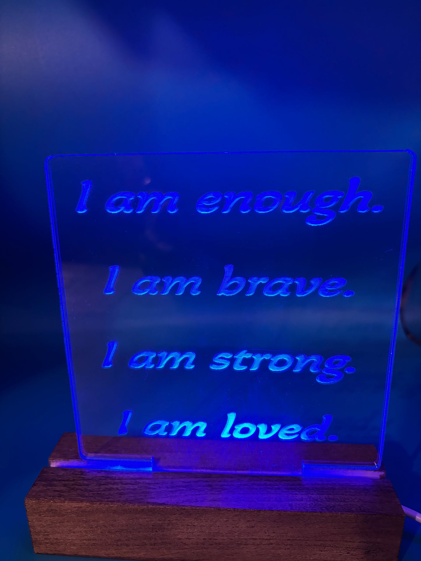 LED Acrylic Sign I Am Affirmations Girls/Boys Room Decoration