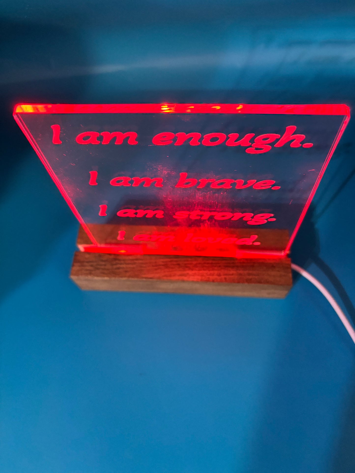 LED Acrylic Sign I Am Affirmations Girls/Boys Room Decoration