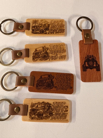 Wood Keychain Laser Engraved Off Road Lovers