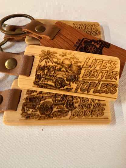 Wood Keychain Laser Engraved Off Road Lovers