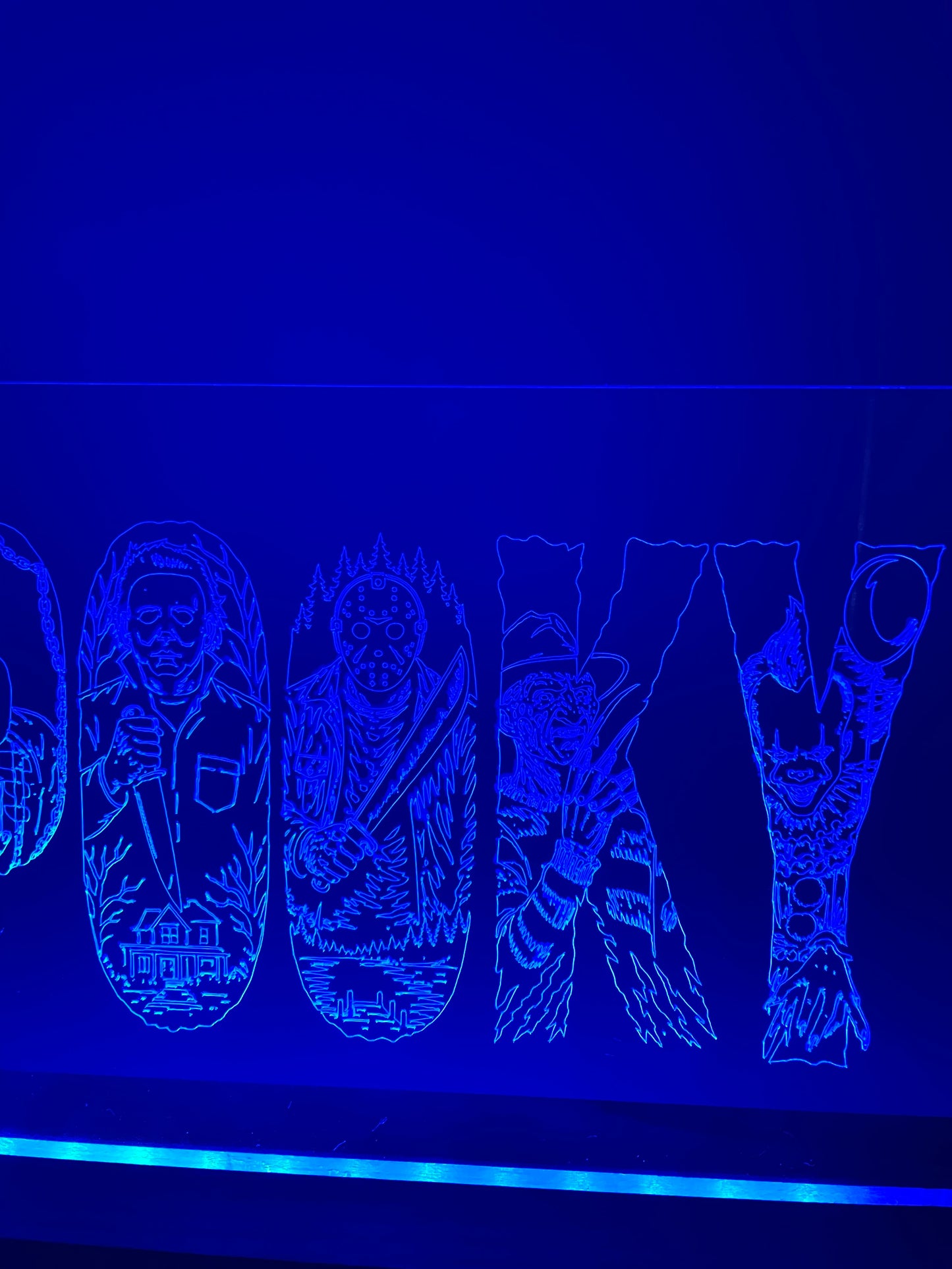 LED Large Acrylic SPOOKY Halloween Decoration Sign