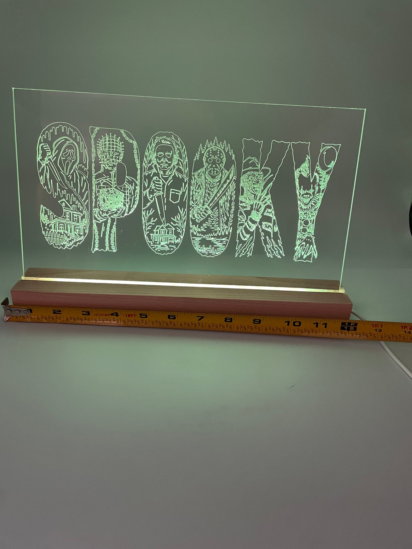 LED Large Acrylic SPOOKY Halloween Decoration Sign