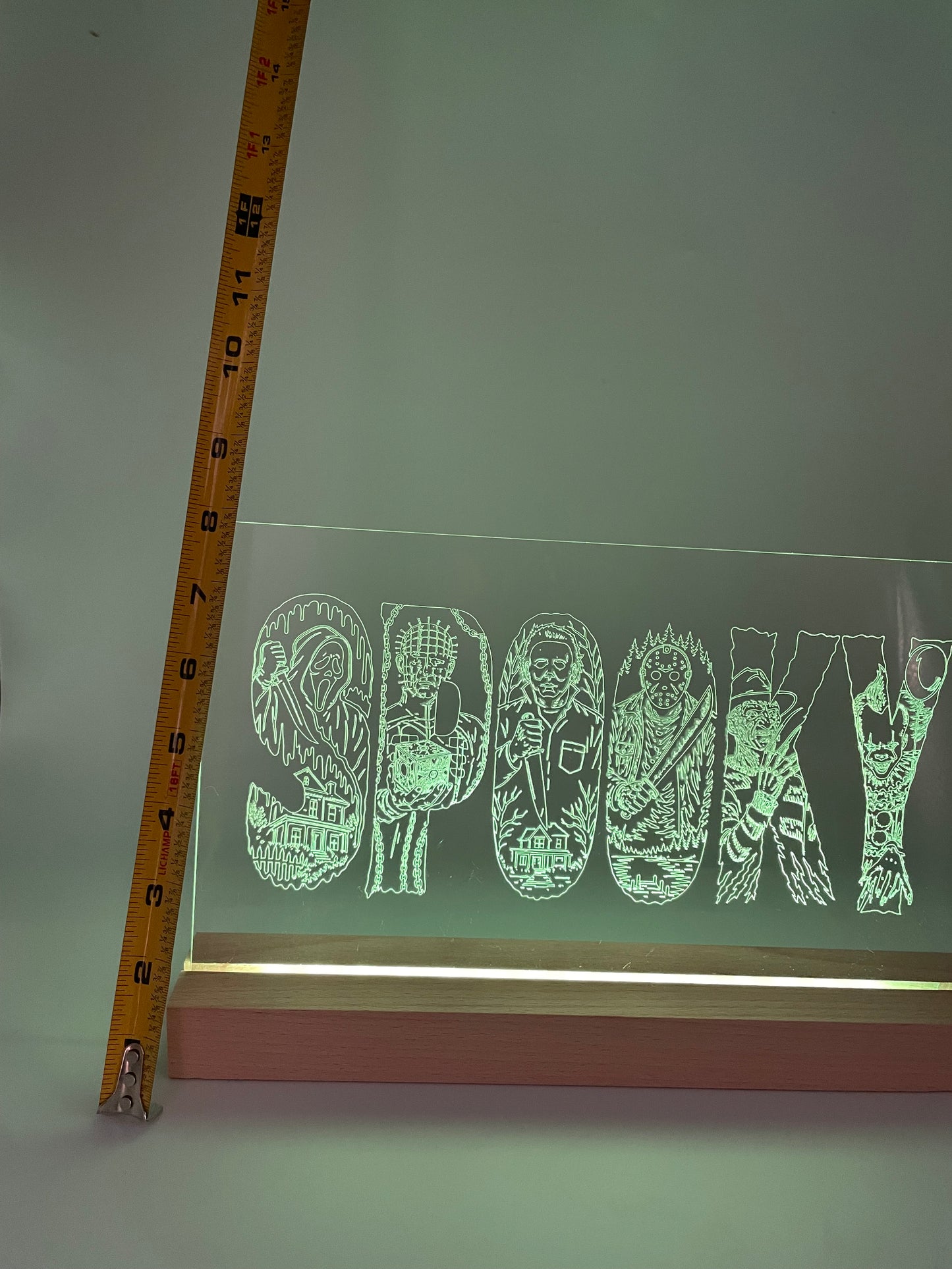 LED Large Acrylic SPOOKY Halloween Decoration Sign