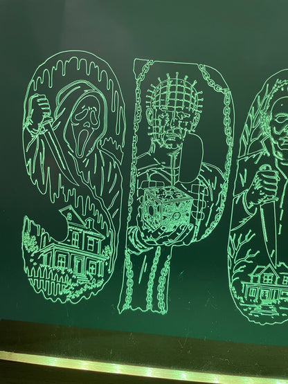 LED Large Acrylic SPOOKY Halloween Decoration Sign