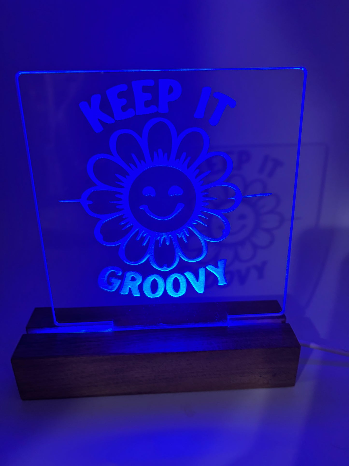 LED Acrylic Keep It Groovy Flower Sign