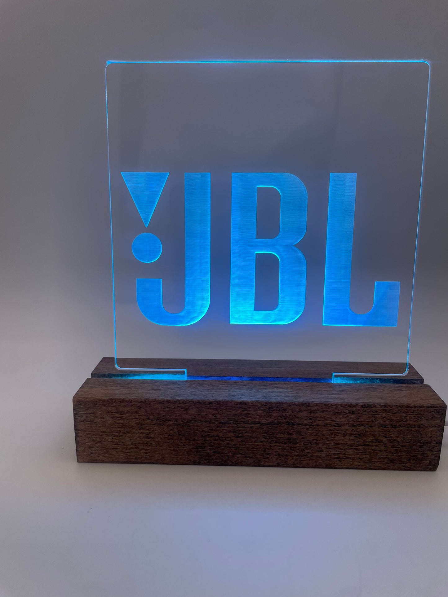 LED Music Lover's Acrylic Sign with Wood Base JBL