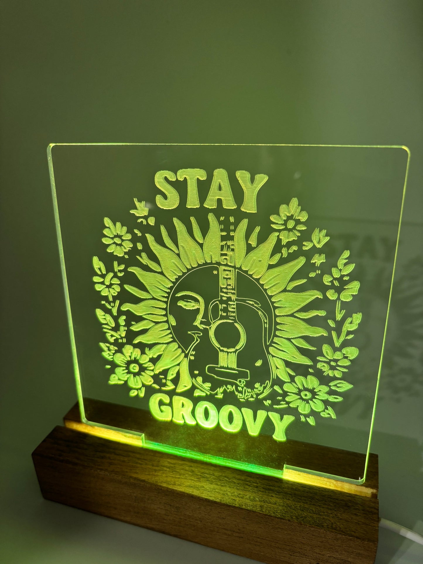 LED Acrylic Stay Groovy Sign Boho Guitar