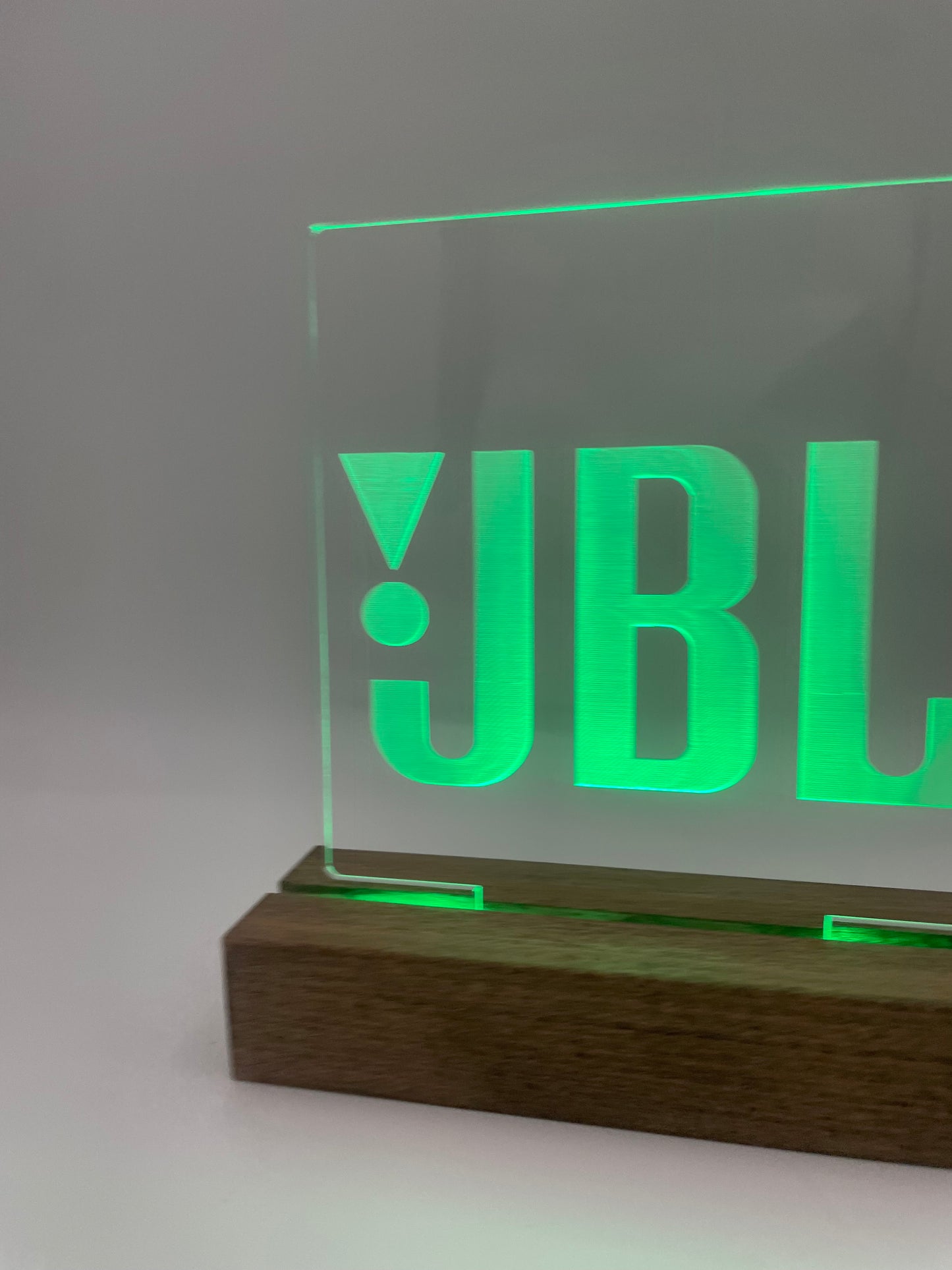 LED Music Lover's Acrylic Sign with Wood Base JBL