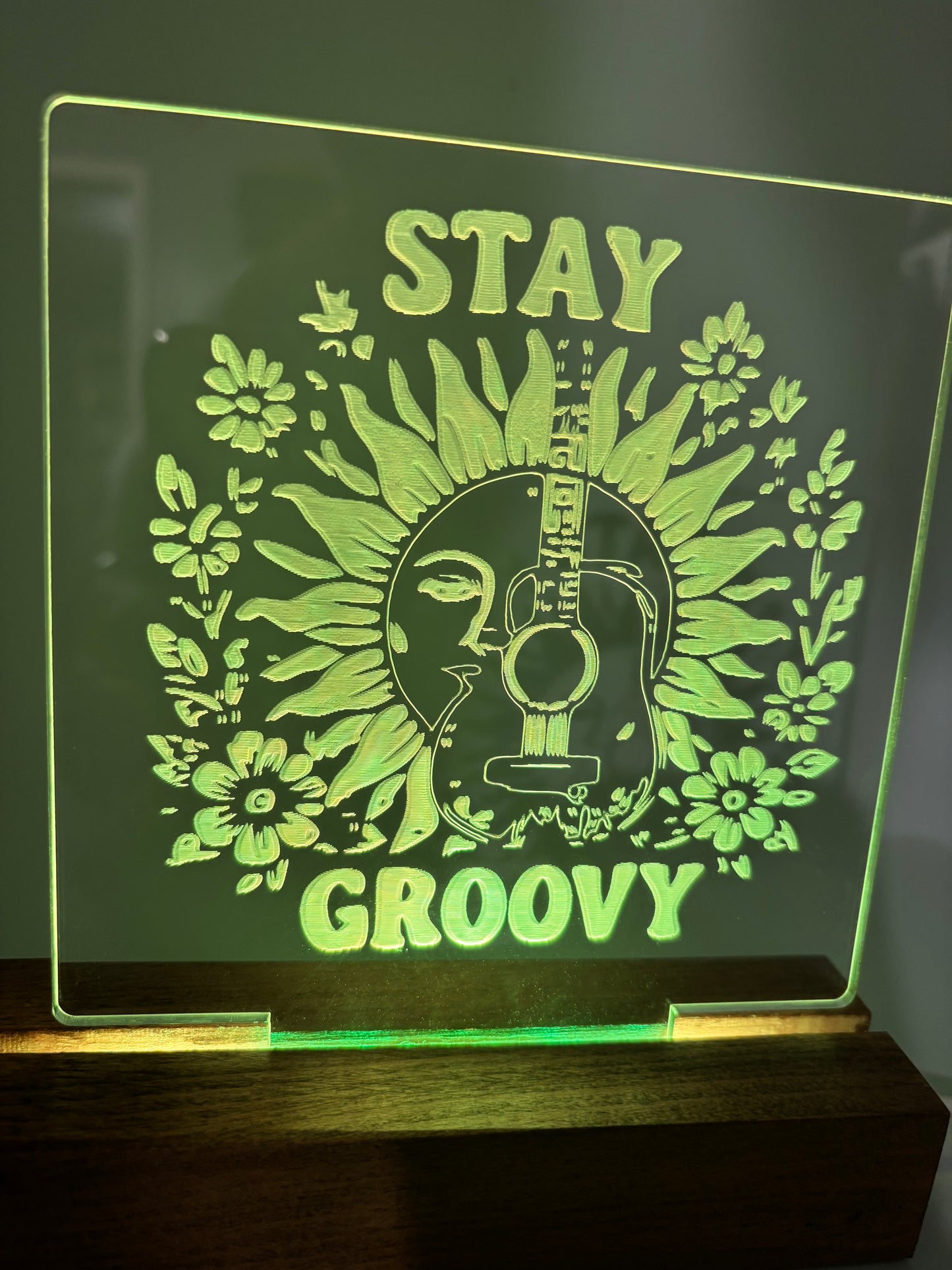 LED Acrylic Stay Groovy Sign Boho Guitar