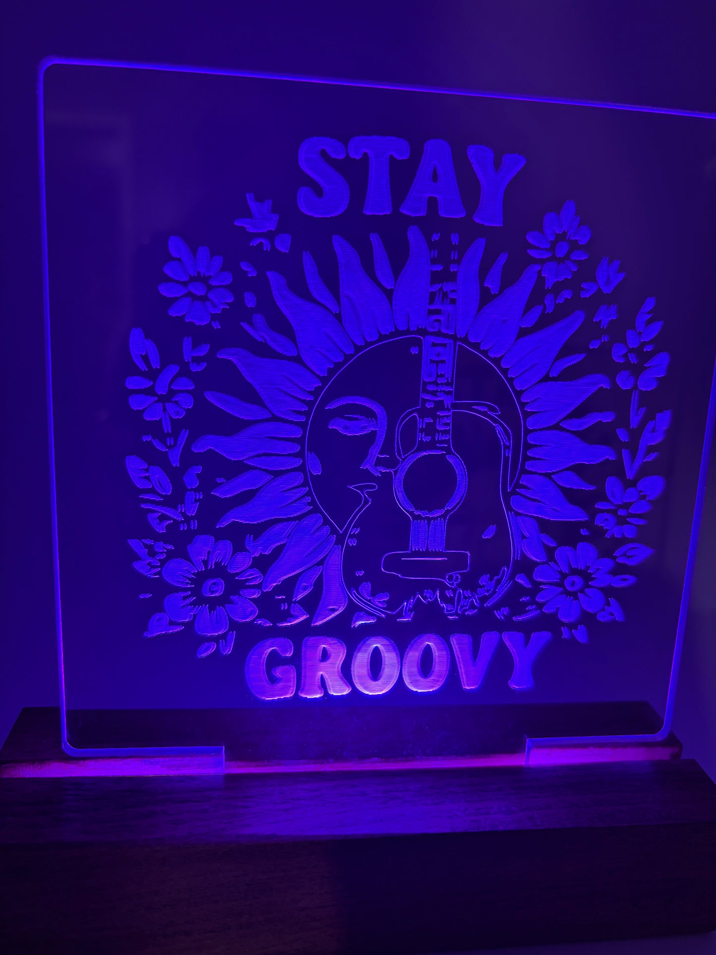LED Acrylic Stay Groovy Sign Boho Guitar