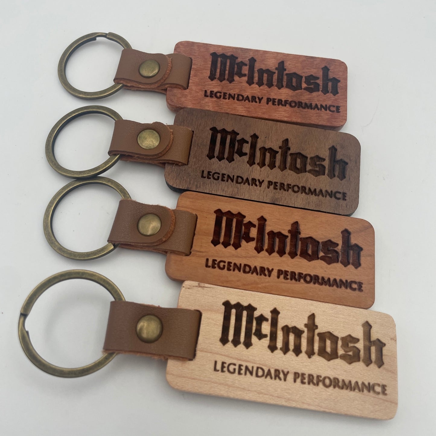 Keychain Laser Engraved Wood McIntosh Music Lovers
