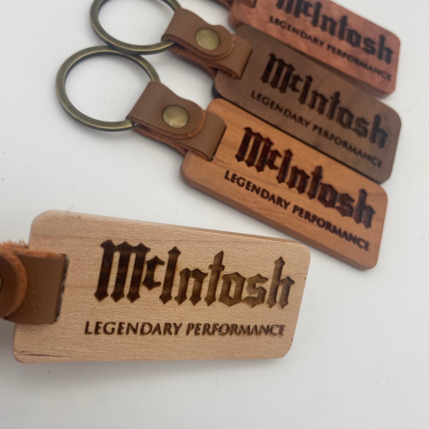 Keychain Laser Engraved Wood McIntosh Music Lovers