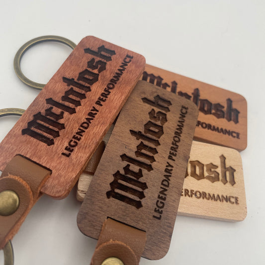 Keychain Laser Engraved Wood McIntosh Music Lovers