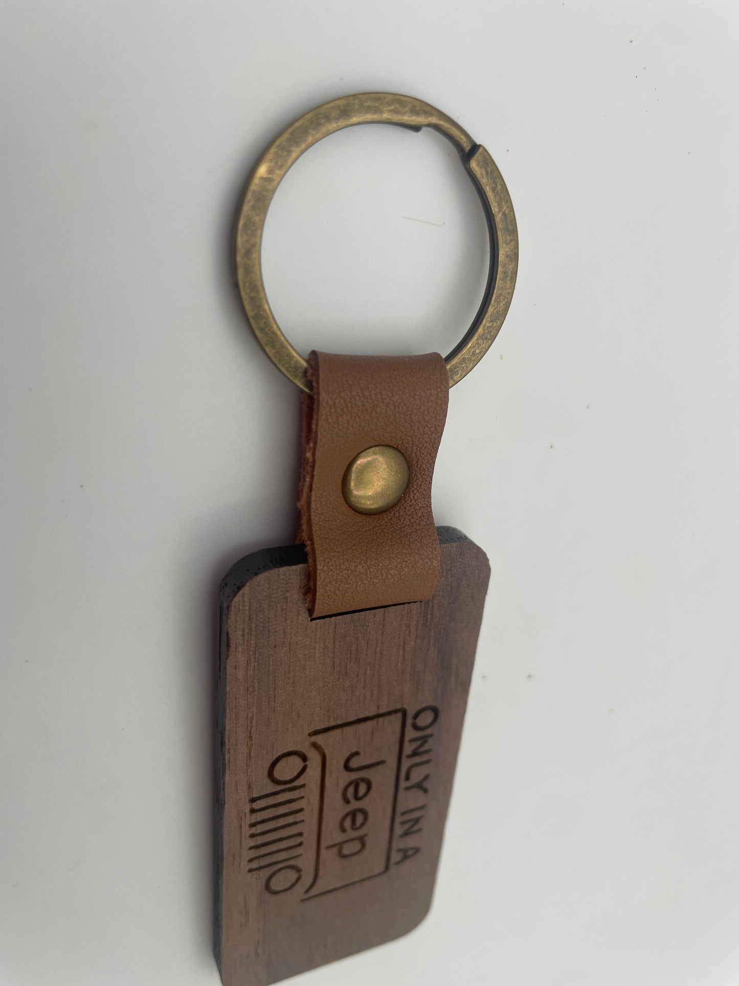 Keychain Laser Engraved Wood Jeep Lovers