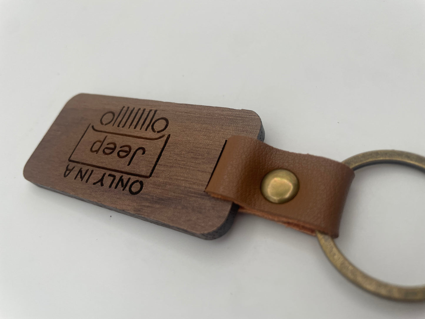 Keychain Laser Engraved Wood Jeep Lovers
