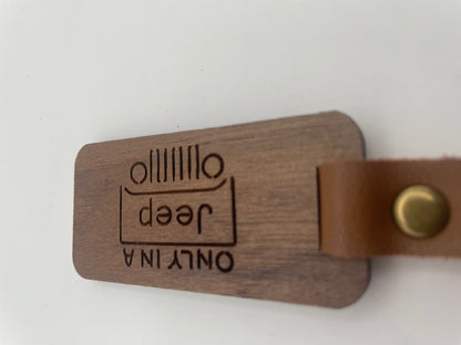Keychain Laser Engraved Wood Jeep Lovers