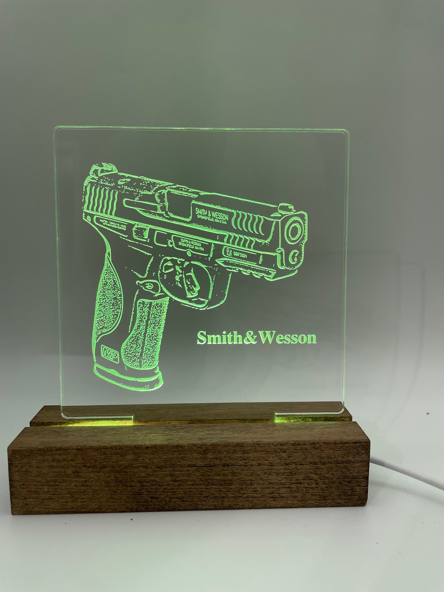 LED Acrylic Sign Gun Lovers Law Enforcement Military