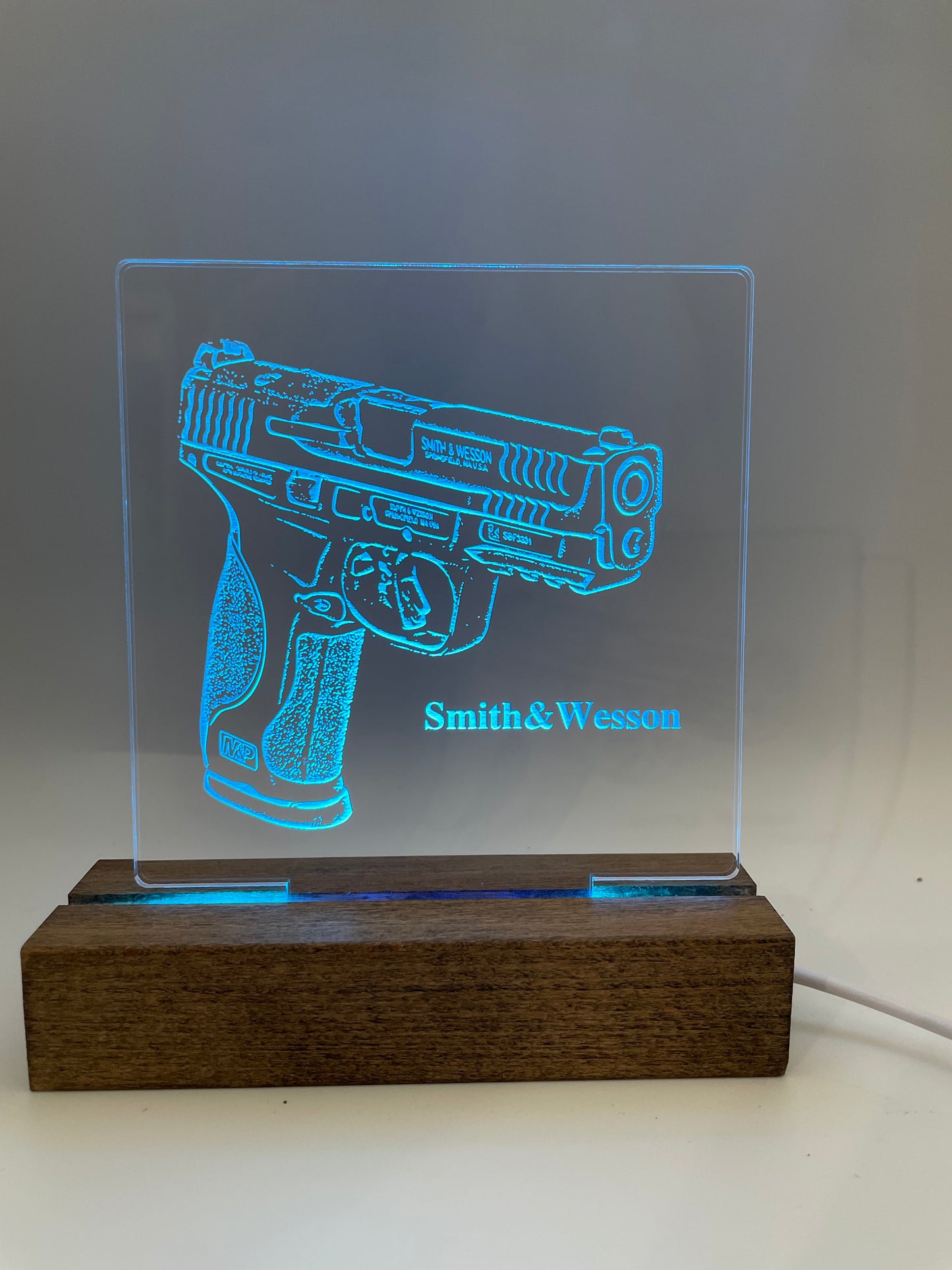 LED Acrylic Sign Gun Lovers Law Enforcement Military
