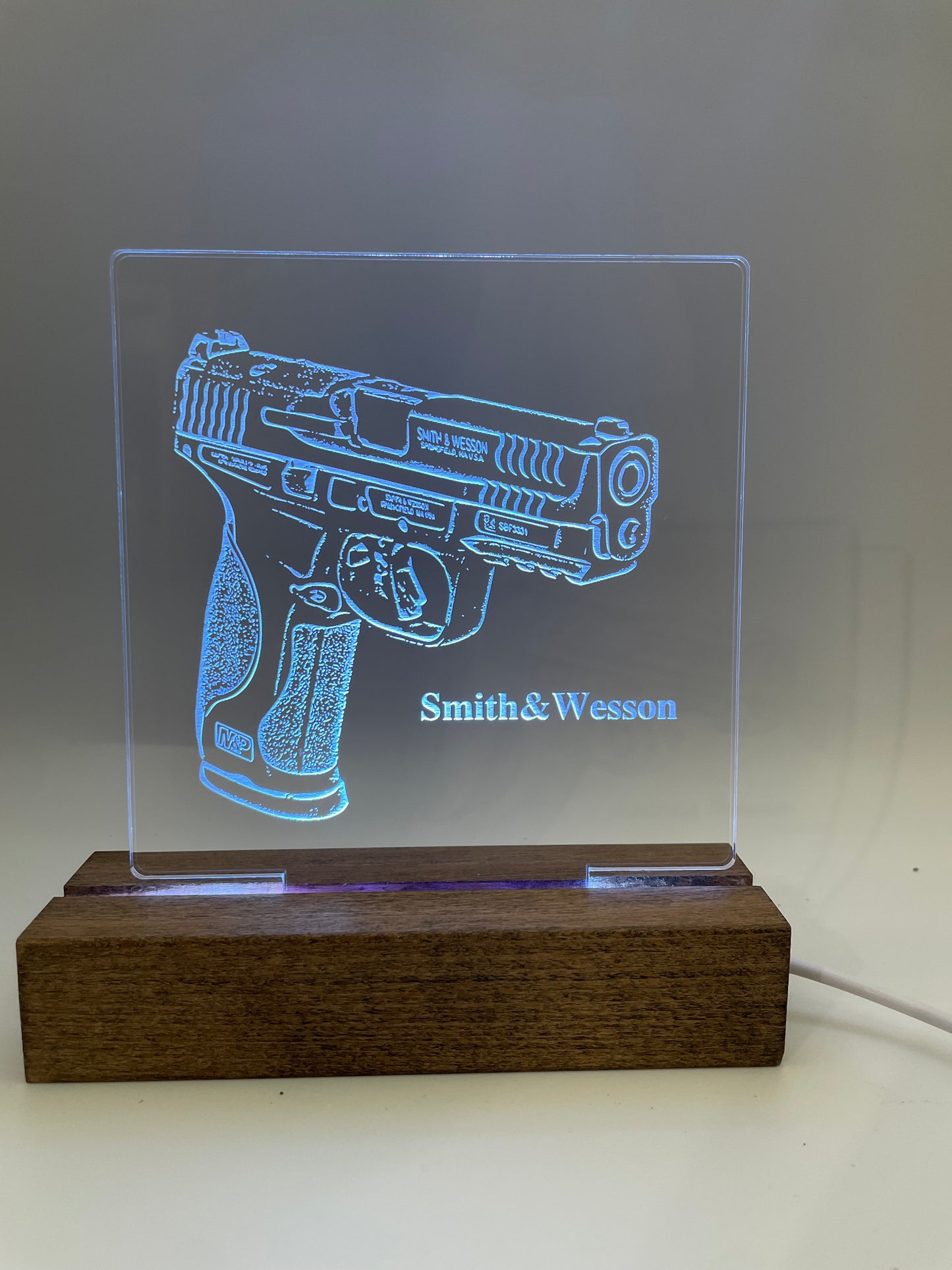 LED Acrylic Sign Gun Lovers Law Enforcement Military