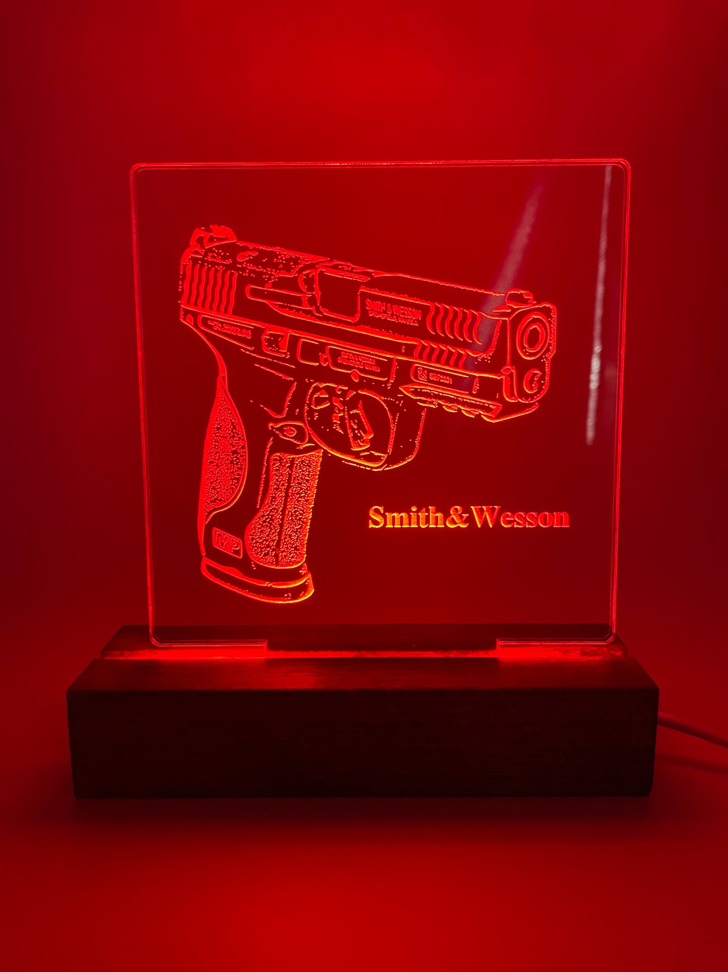 LED Acrylic Sign Gun Lovers Law Enforcement Military
