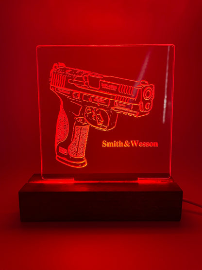 LED Acrylic Sign Gun Lovers Law Enforcement Military