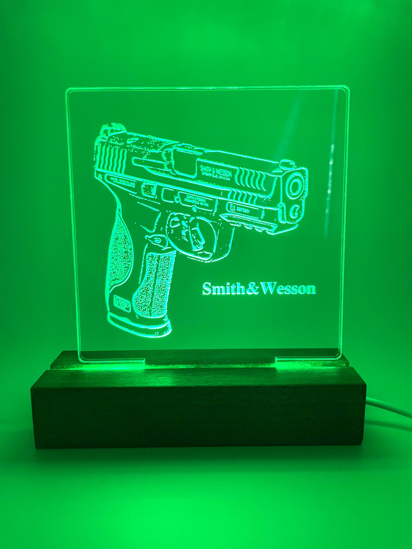 LED Acrylic Sign Gun Lovers Law Enforcement Military
