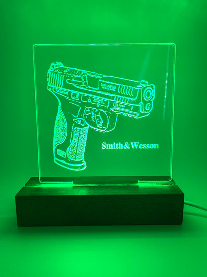 LED Acrylic Sign Gun Lovers Law Enforcement Military