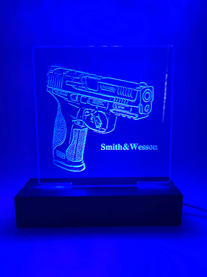 LED Acrylic Sign Gun Lovers Law Enforcement Military