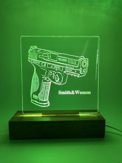 LED Acrylic Sign Gun Lovers Law Enforcement Military