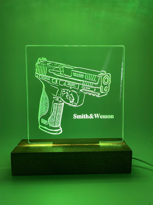 LED Acrylic Sign Gun Lovers Law Enforcement Military