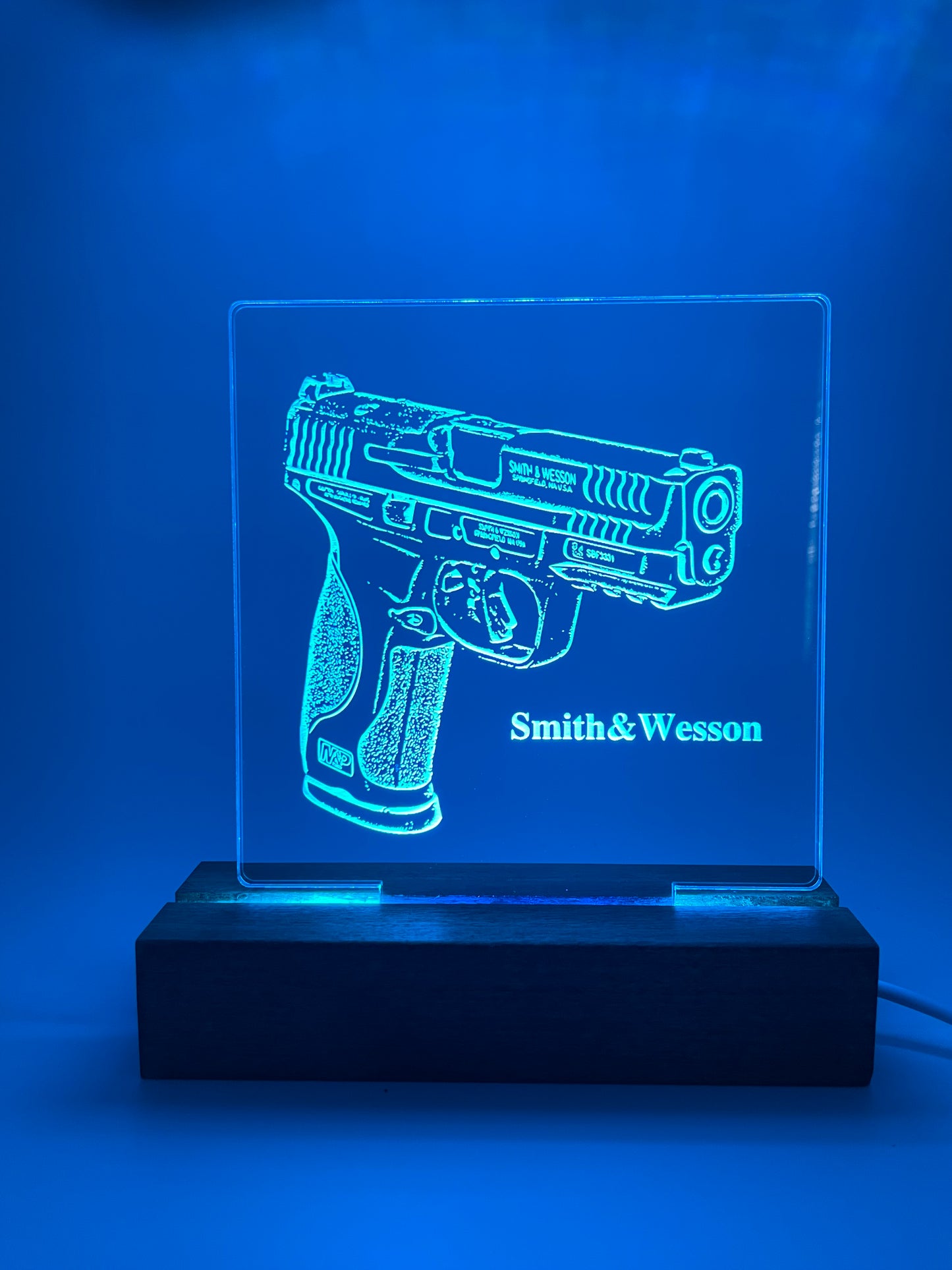 LED Acrylic Sign Gun Lovers Law Enforcement Military