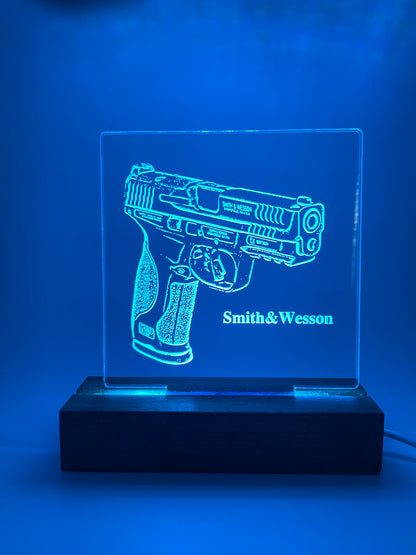 LED Acrylic Sign Gun Lovers Law Enforcement Military