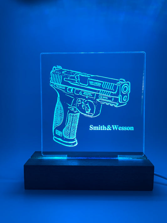 LED Acrylic Sign Gun Lovers Law Enforcement Military