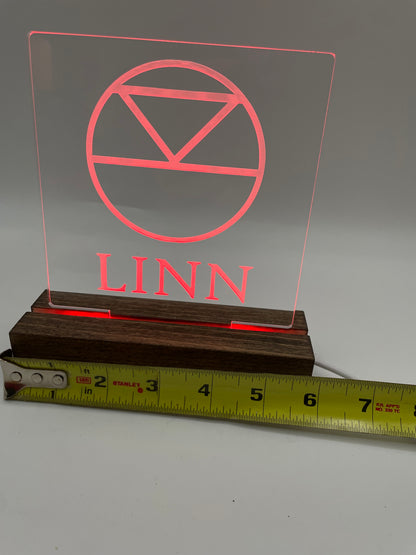 LED Acrylic Sign Music Room Decoration Linn