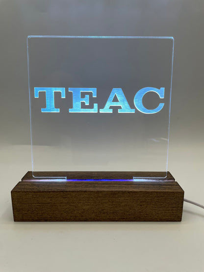 LED Acrylic TEAC Music Lovers Sign Decoration