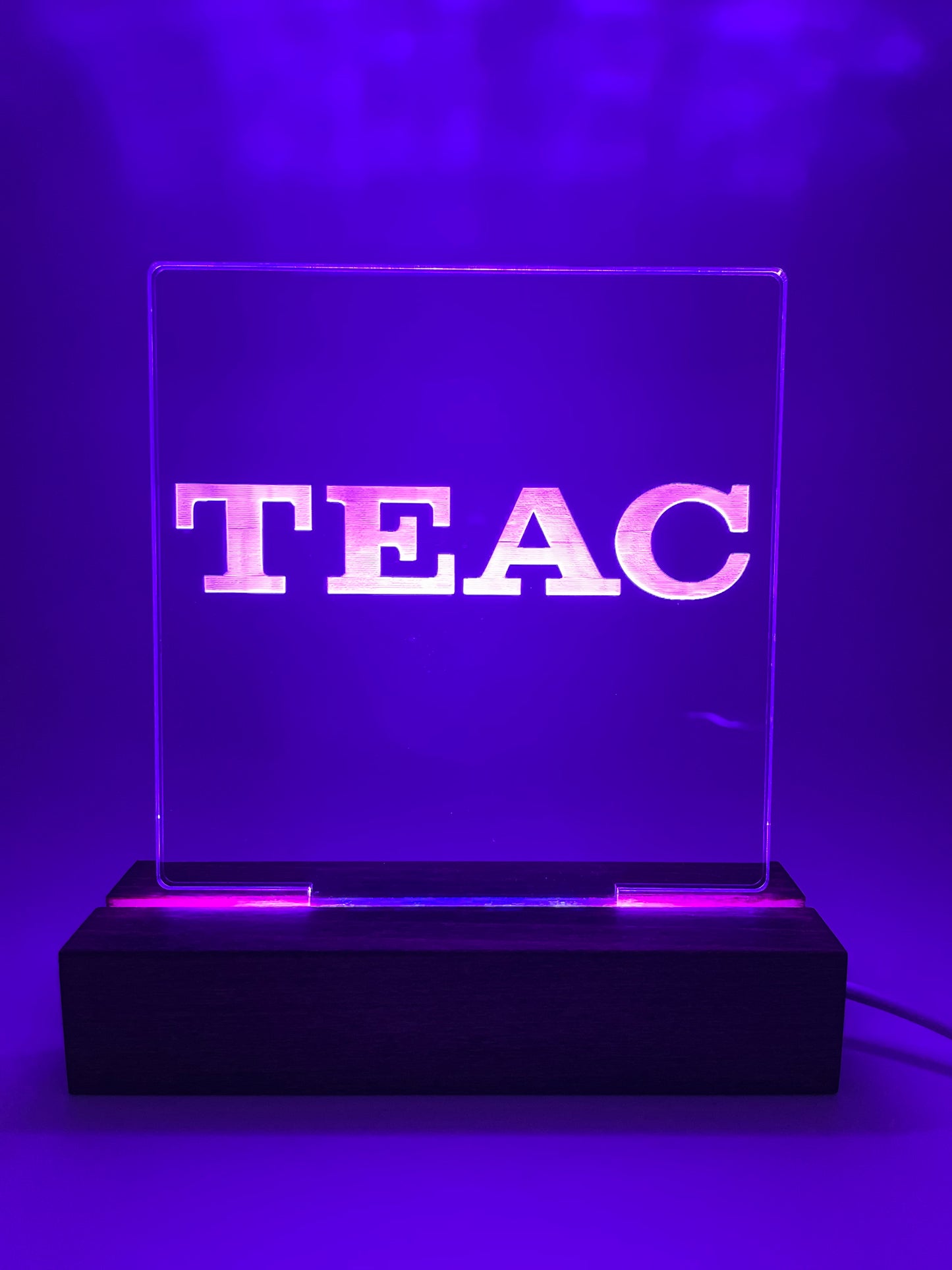 LED Acrylic TEAC Music Lovers Sign Decoration