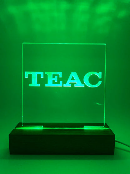 LED Acrylic TEAC Music Lovers Sign Decoration