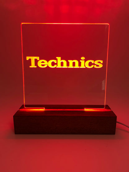 LED Acrylic Music Sign Technics Lovers Music Room Decoration