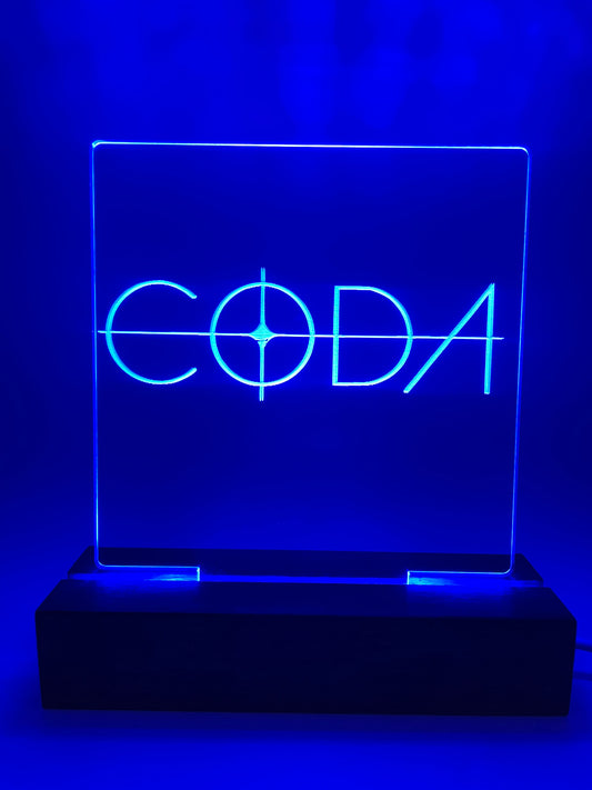 LED Acrylic Multi Color Music Sign For Music Lovers Decoration Coda
