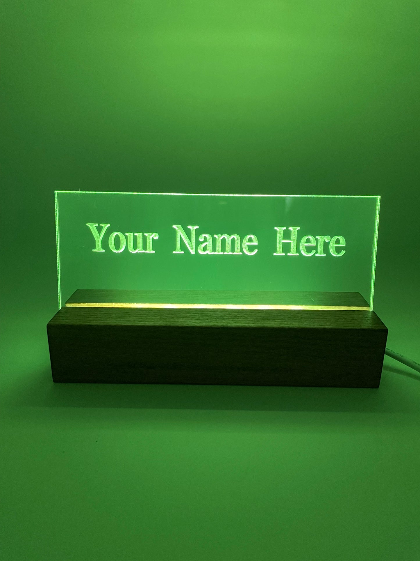 LED Acrylic Personalized Name Plate, Artwork, Custom Lighted Sign For Desk or Room