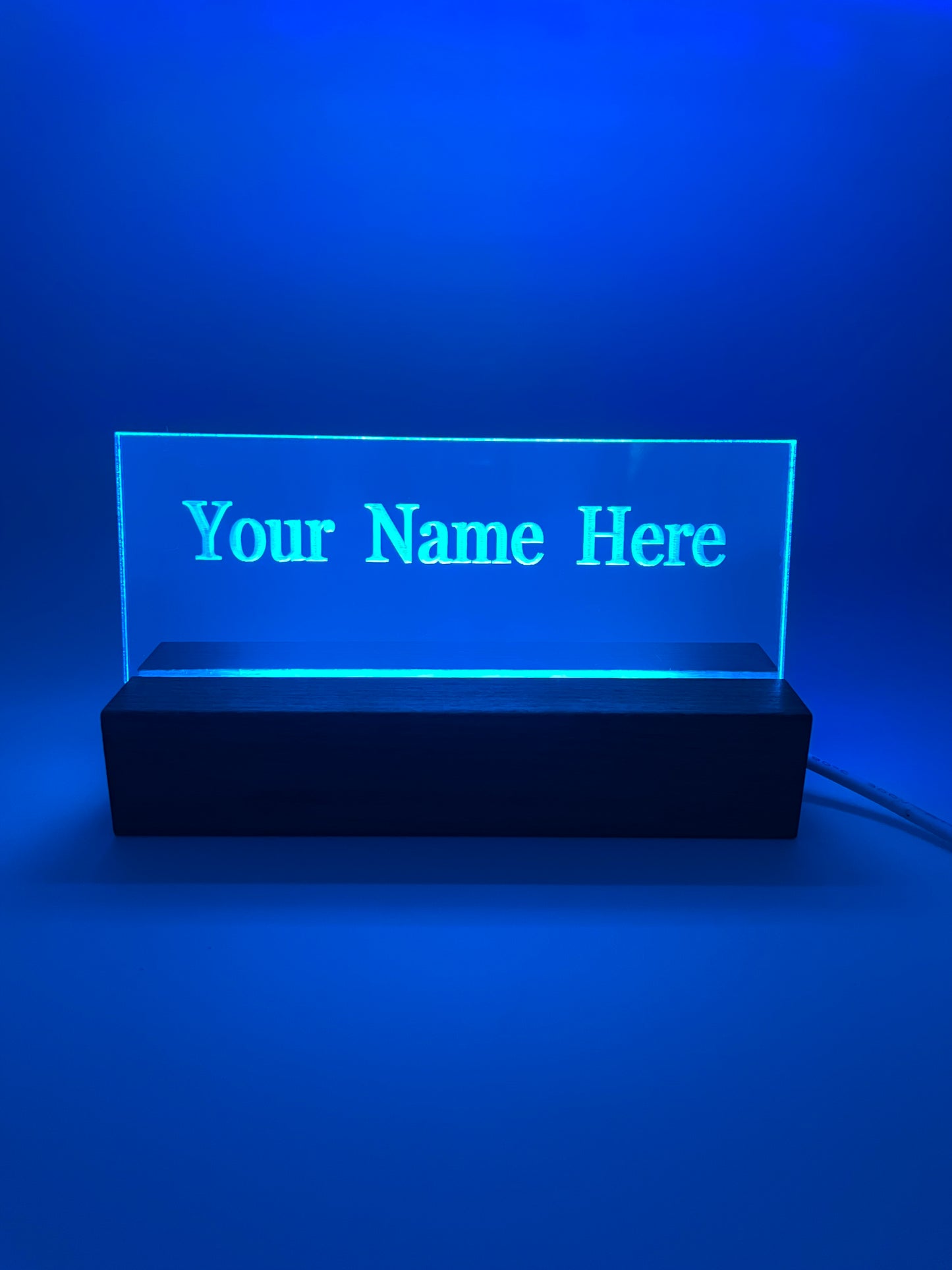 LED Acrylic Personalized Name Plate, Artwork, Custom Lighted Sign For Desk or Room