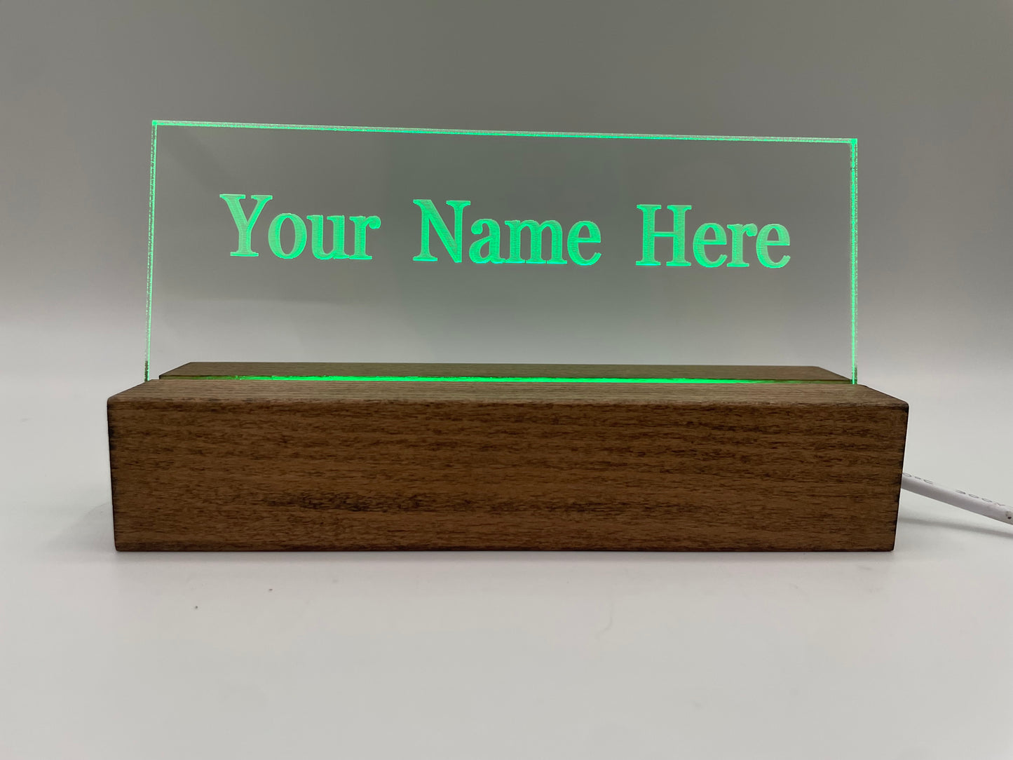 LED Acrylic Personalized Name Plate, Artwork, Custom Lighted Sign For Desk or Room