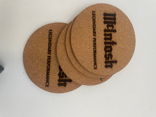 Cork Coasters Set of 4 Music Theme 4" Round